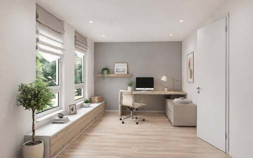 Arbeitszimmer im Obergeschoss – Visualisierung