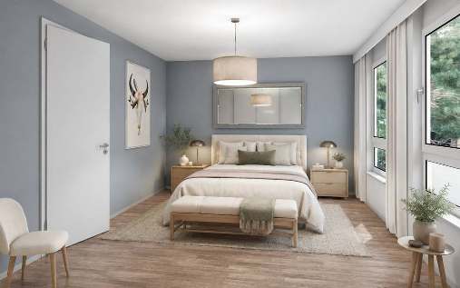Schlafzimmer im 1. Obergeschoss – Visualisierung